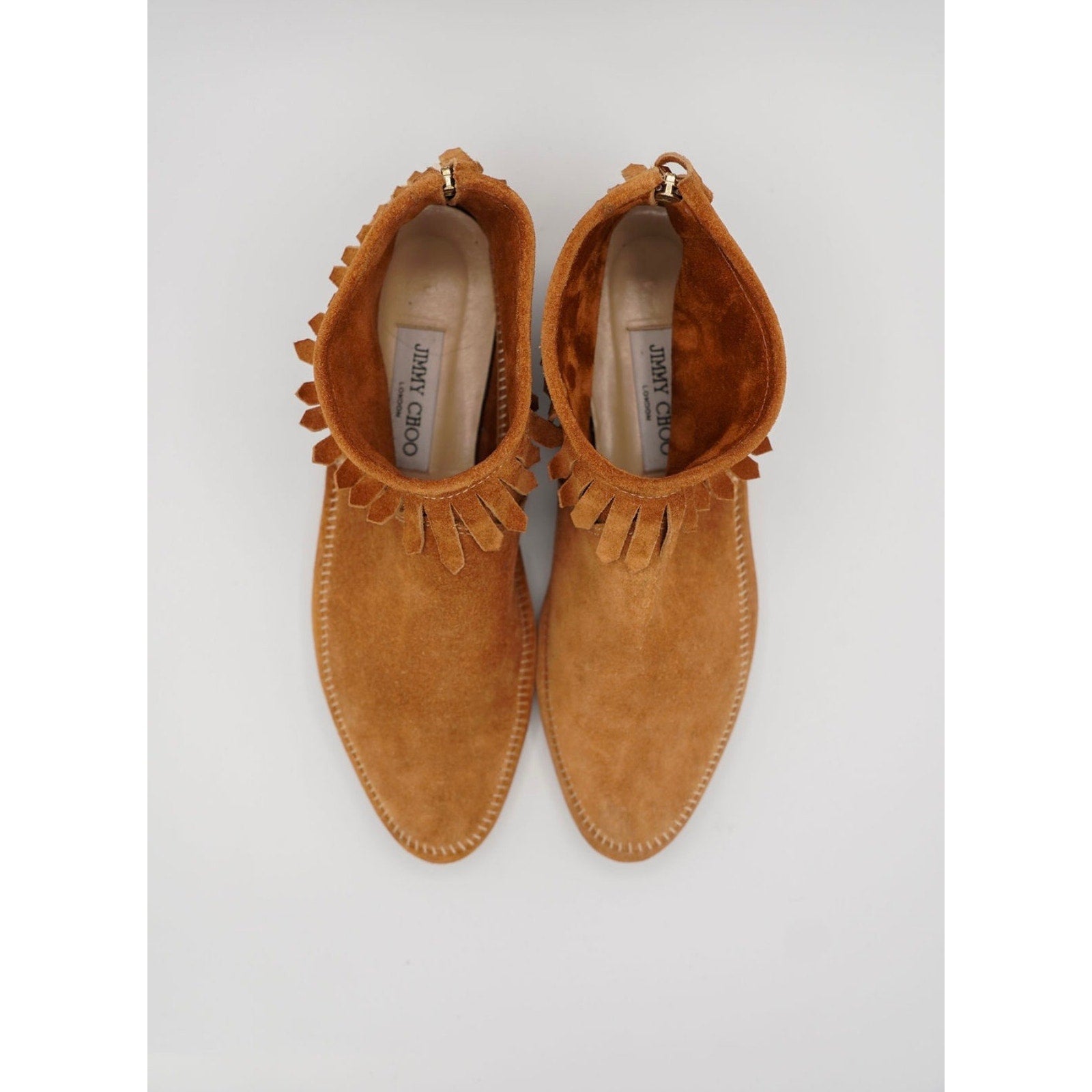 Suede Fringe Lace-Up Ankle Boots