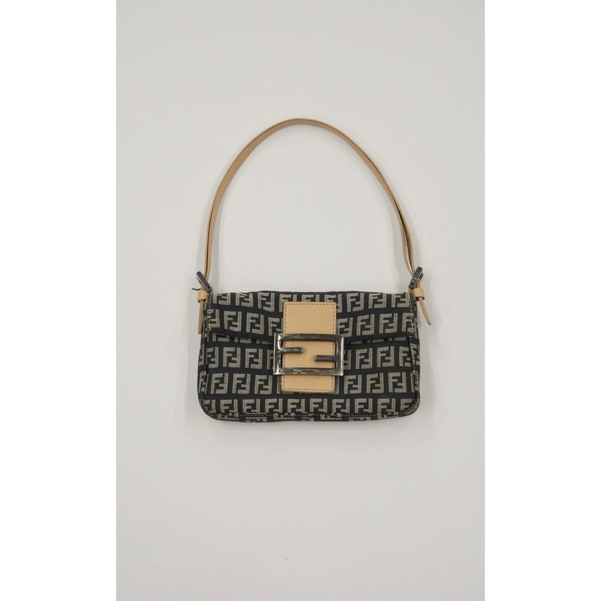 FF Zucchino Canvas Baguette Shoulder Bag