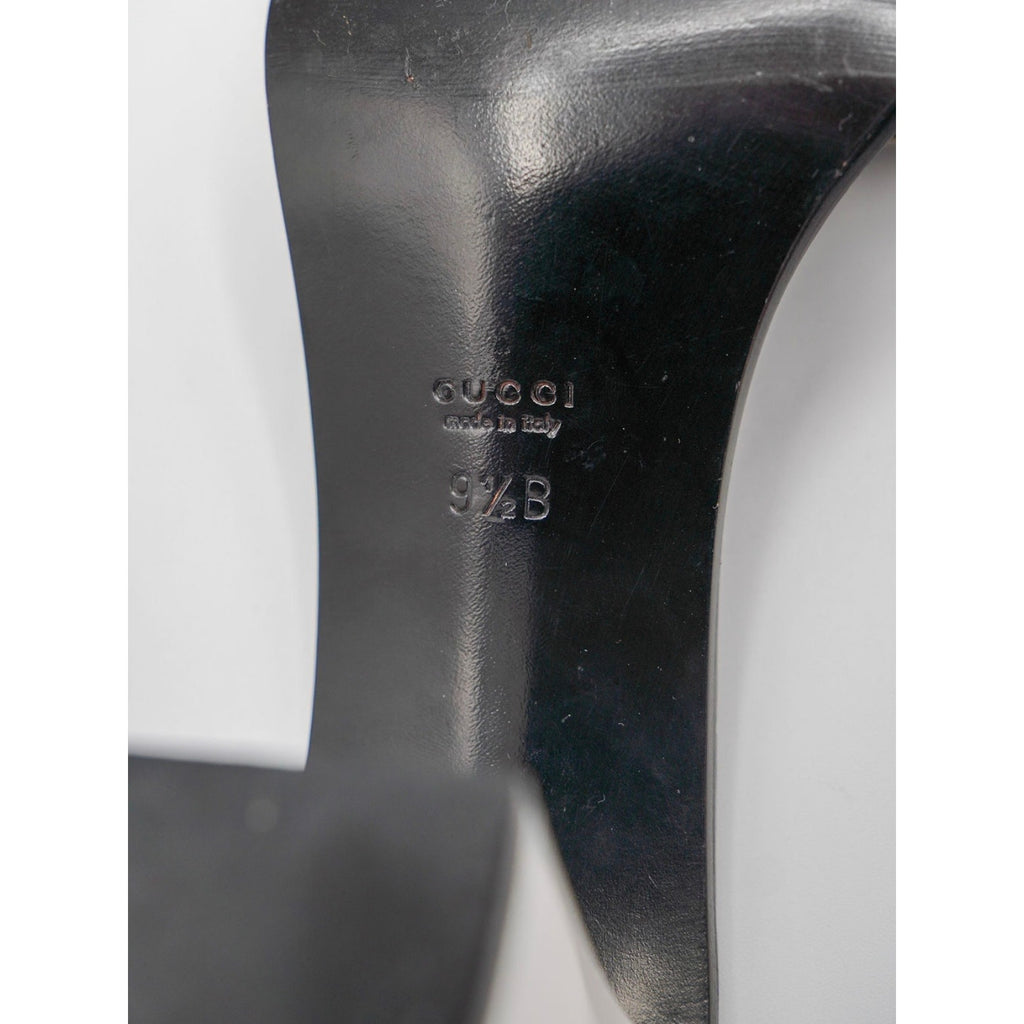 Logo Print Black and White Mule