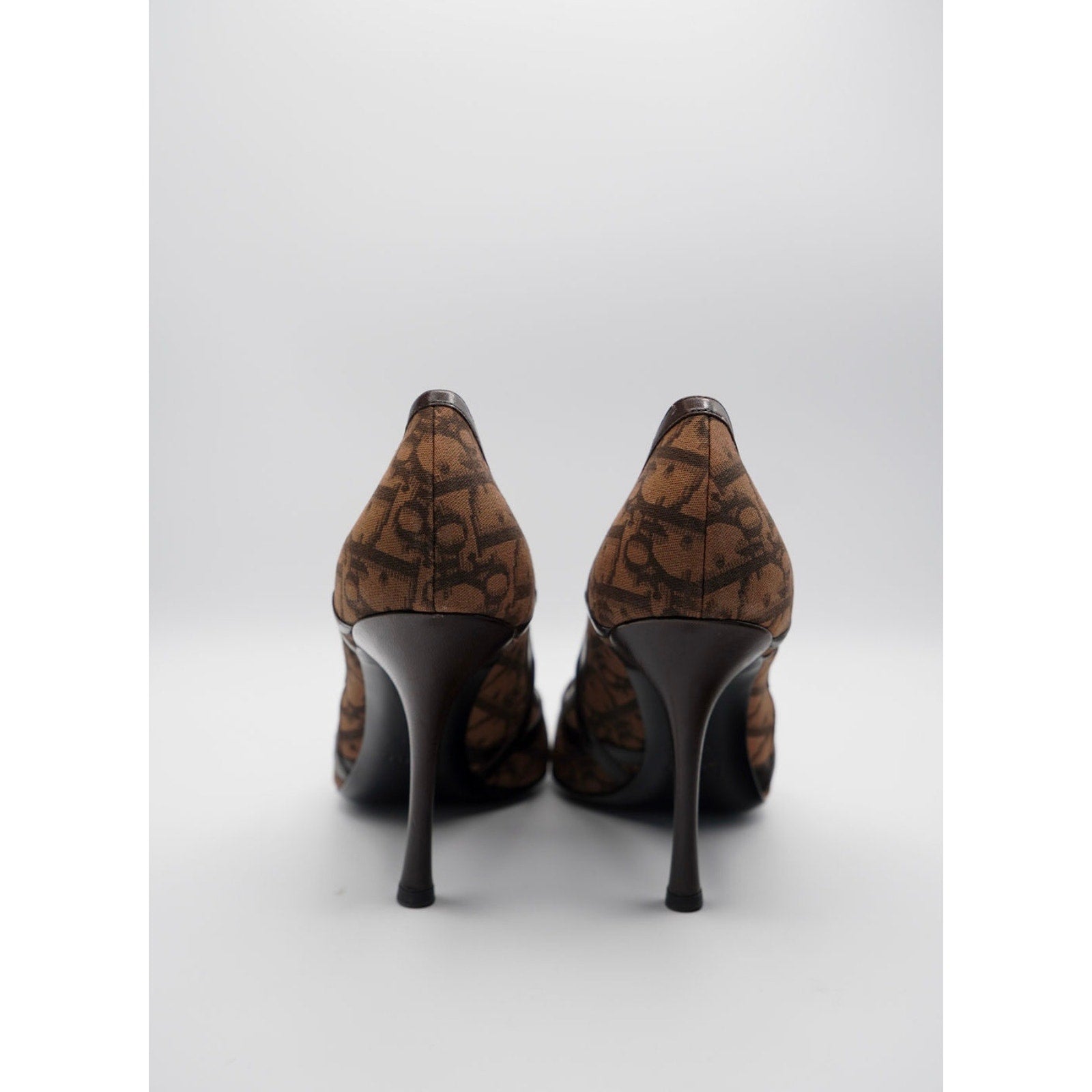 Vintage Brown Monogram Canvas Pumps