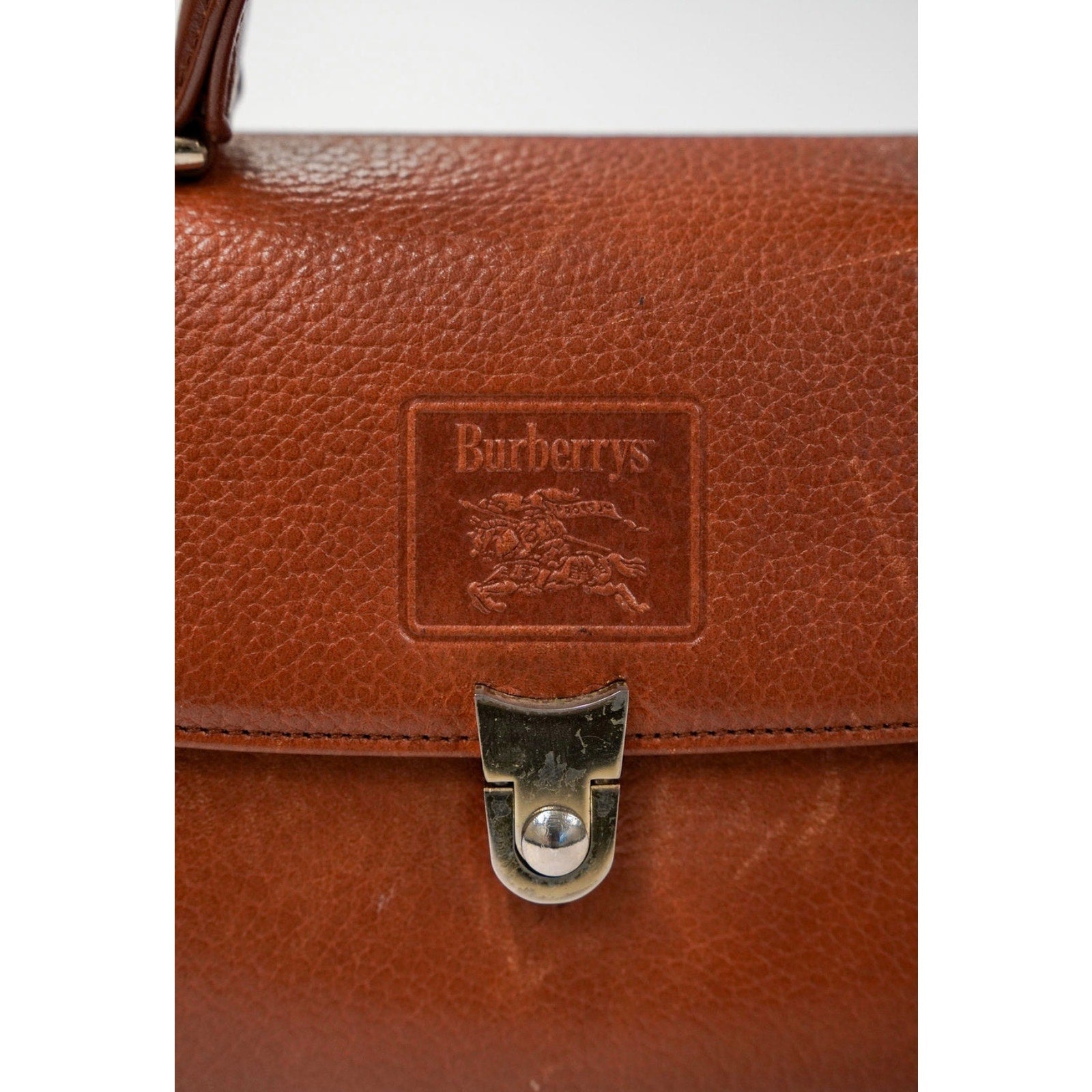 Vintage Brown Leather Top Handle Satchel Bag