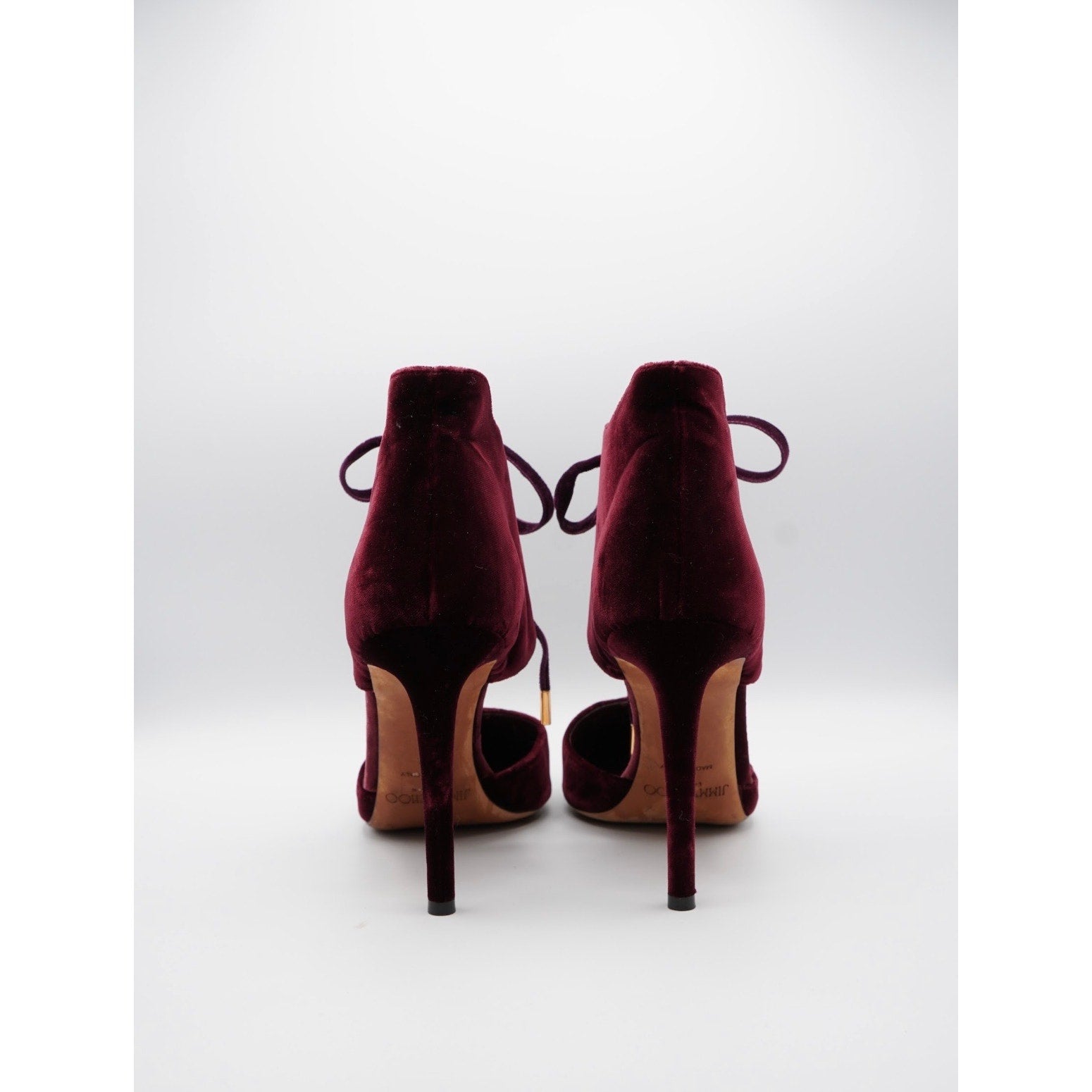 Burgundy Lace Up Heels