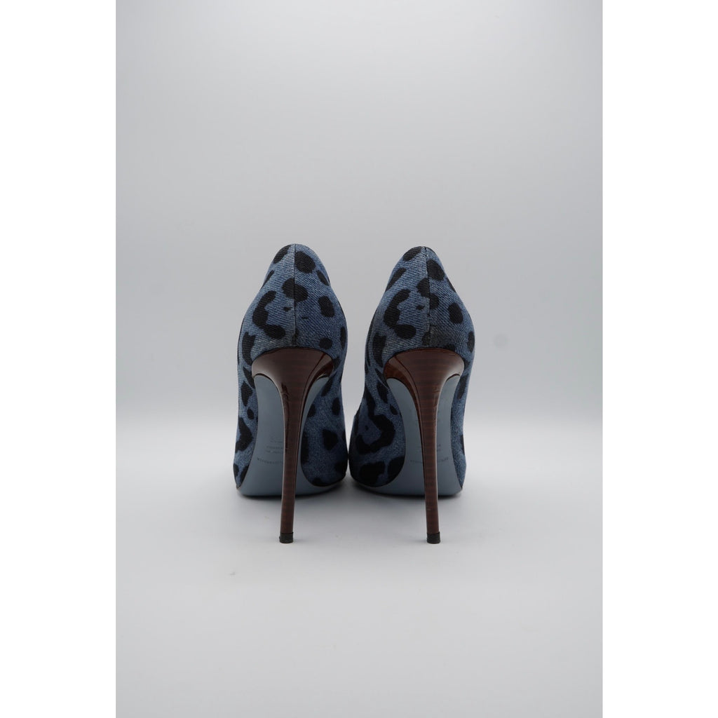 Denim Animal Print Pumps