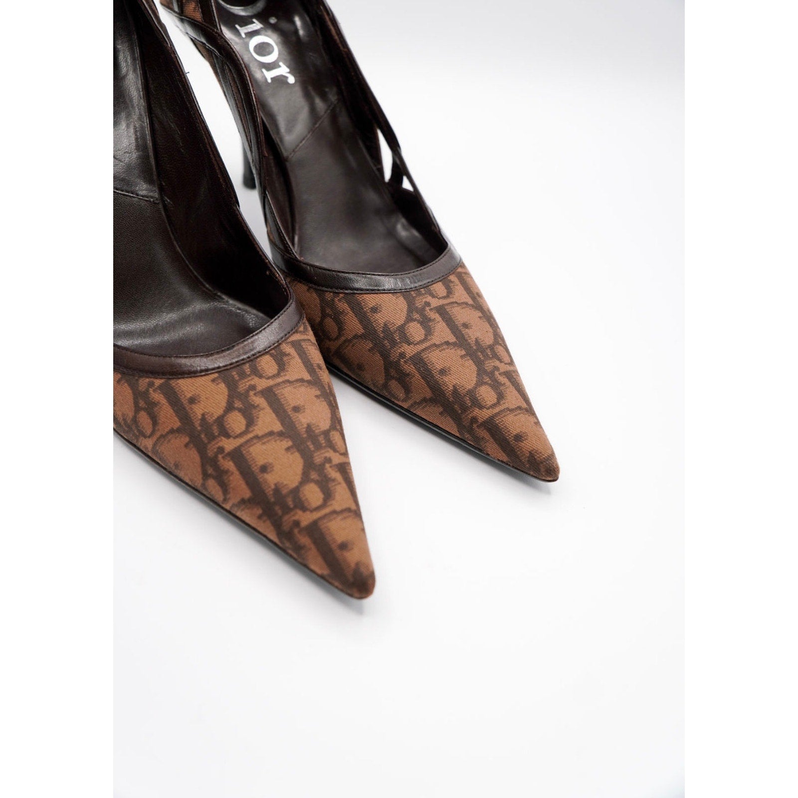 Vintage Brown Monogram Canvas Pumps