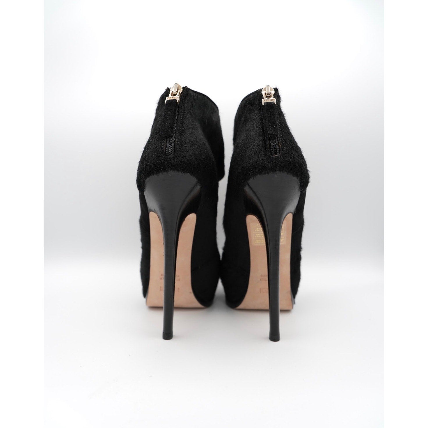 Black Platform Pony Hair Pump