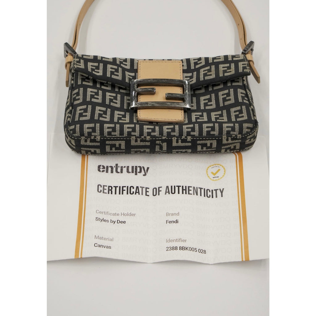 FF Zucchino Canvas Baguette Shoulder Bag