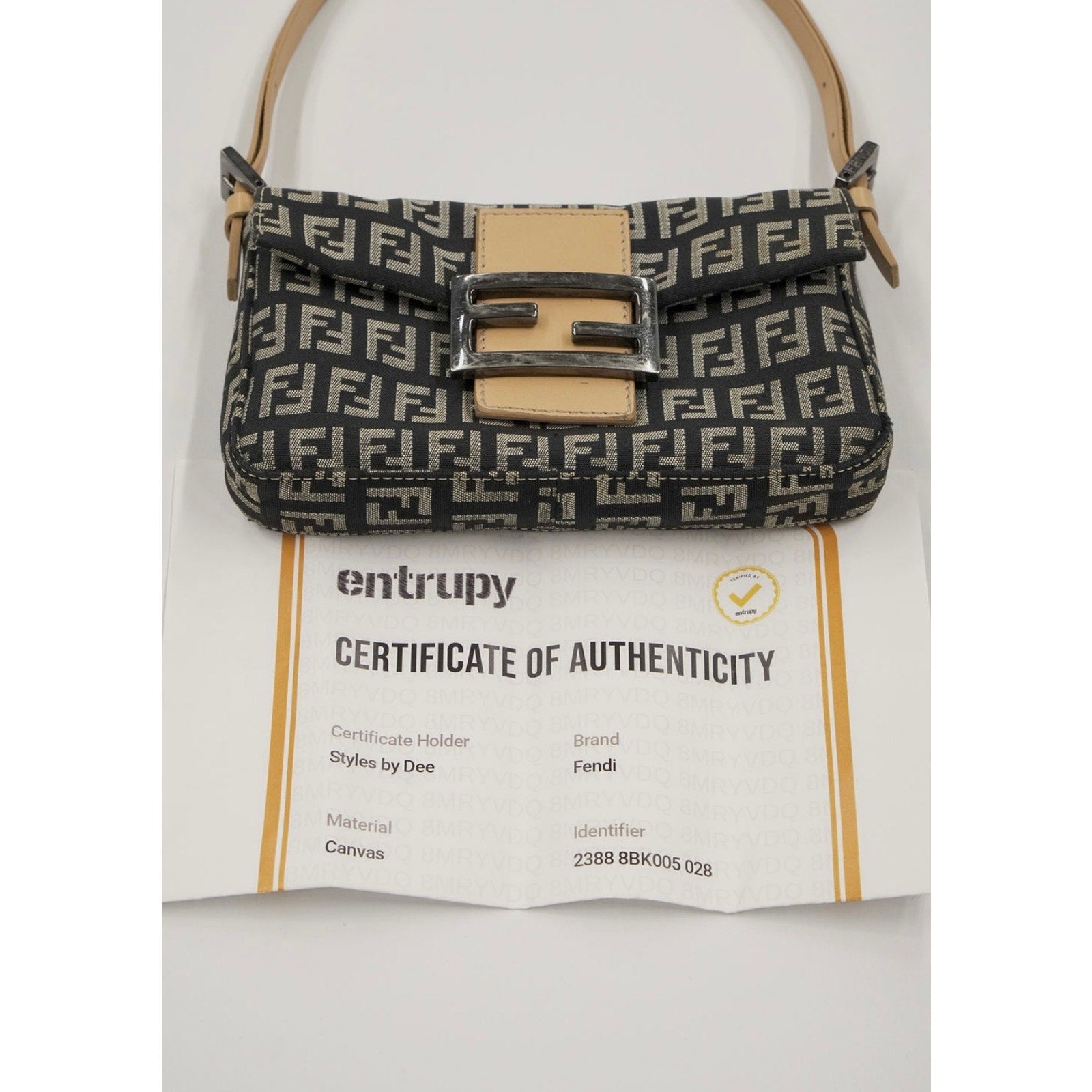 FF Zucchino Canvas Baguette Shoulder Bag