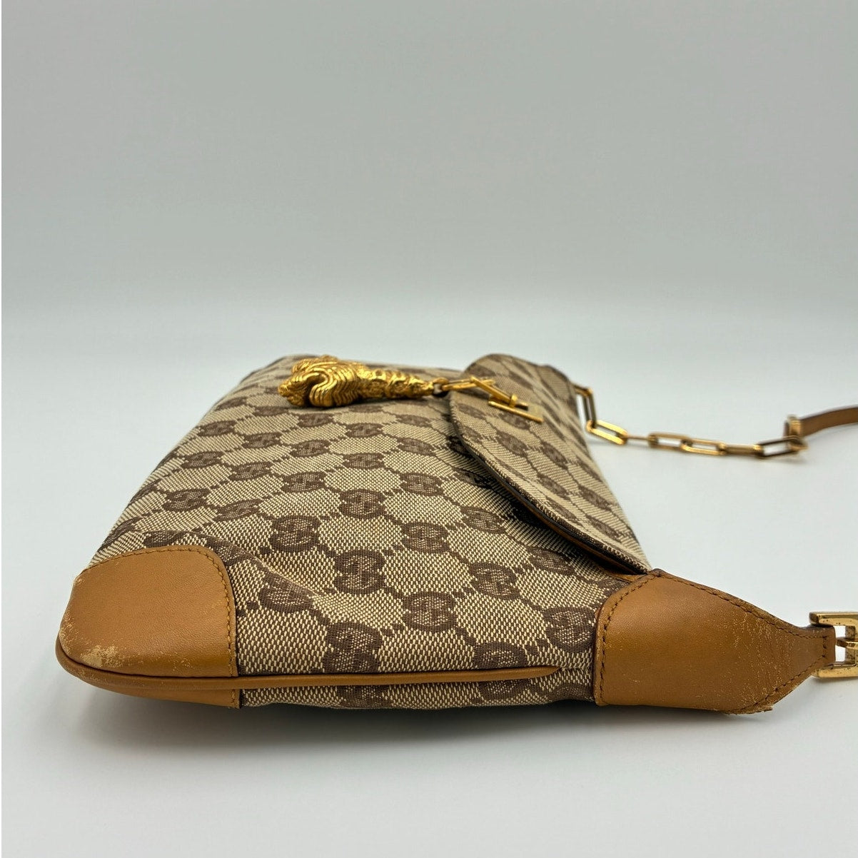 Tom Ford Jackie GG Monogram Tiger Charm Chain Shoulder Bag