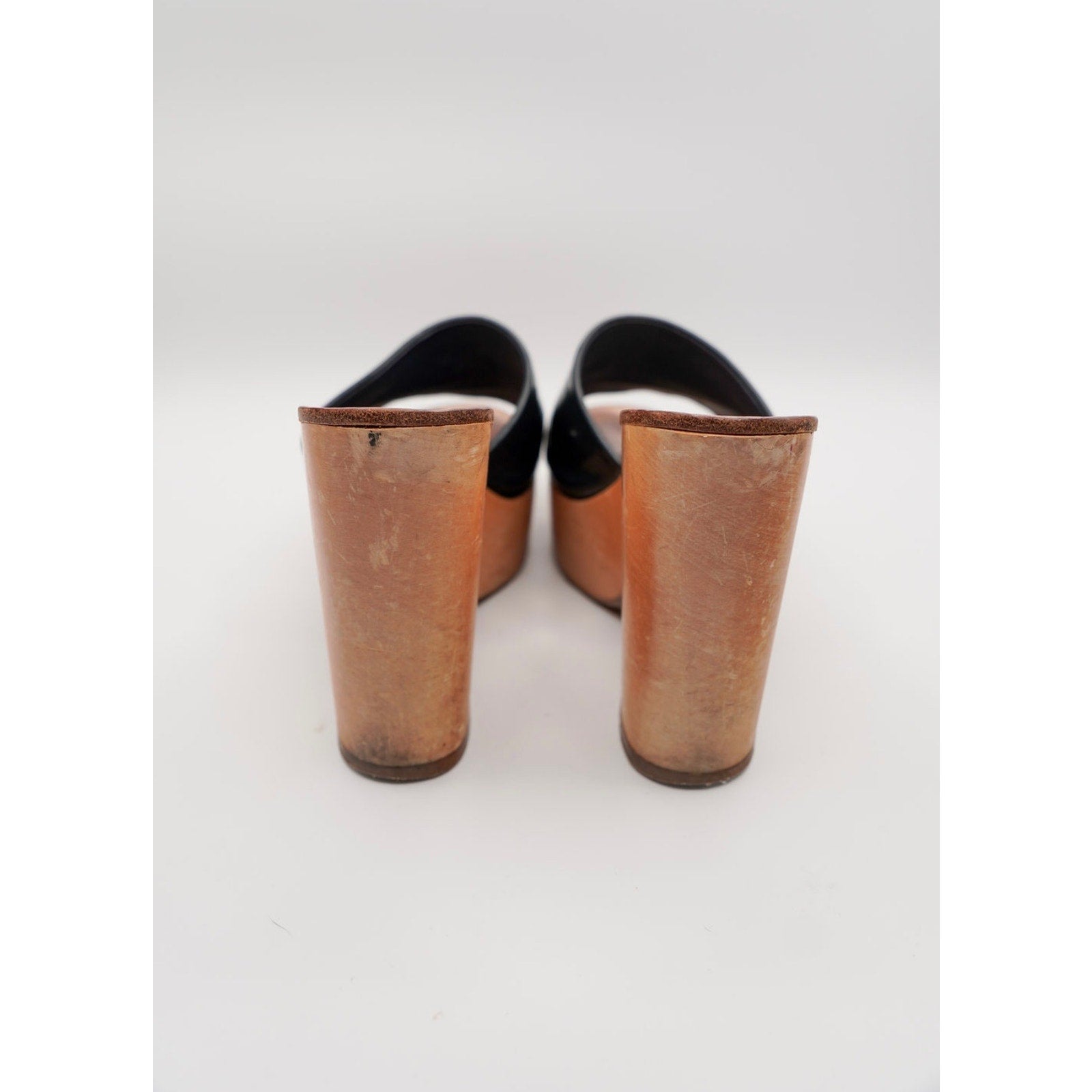 Vintage Patent Leather Interlocking CC Platform Heels