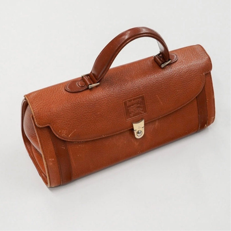 Vintage Brown Leather Top Handle Satchel Bag