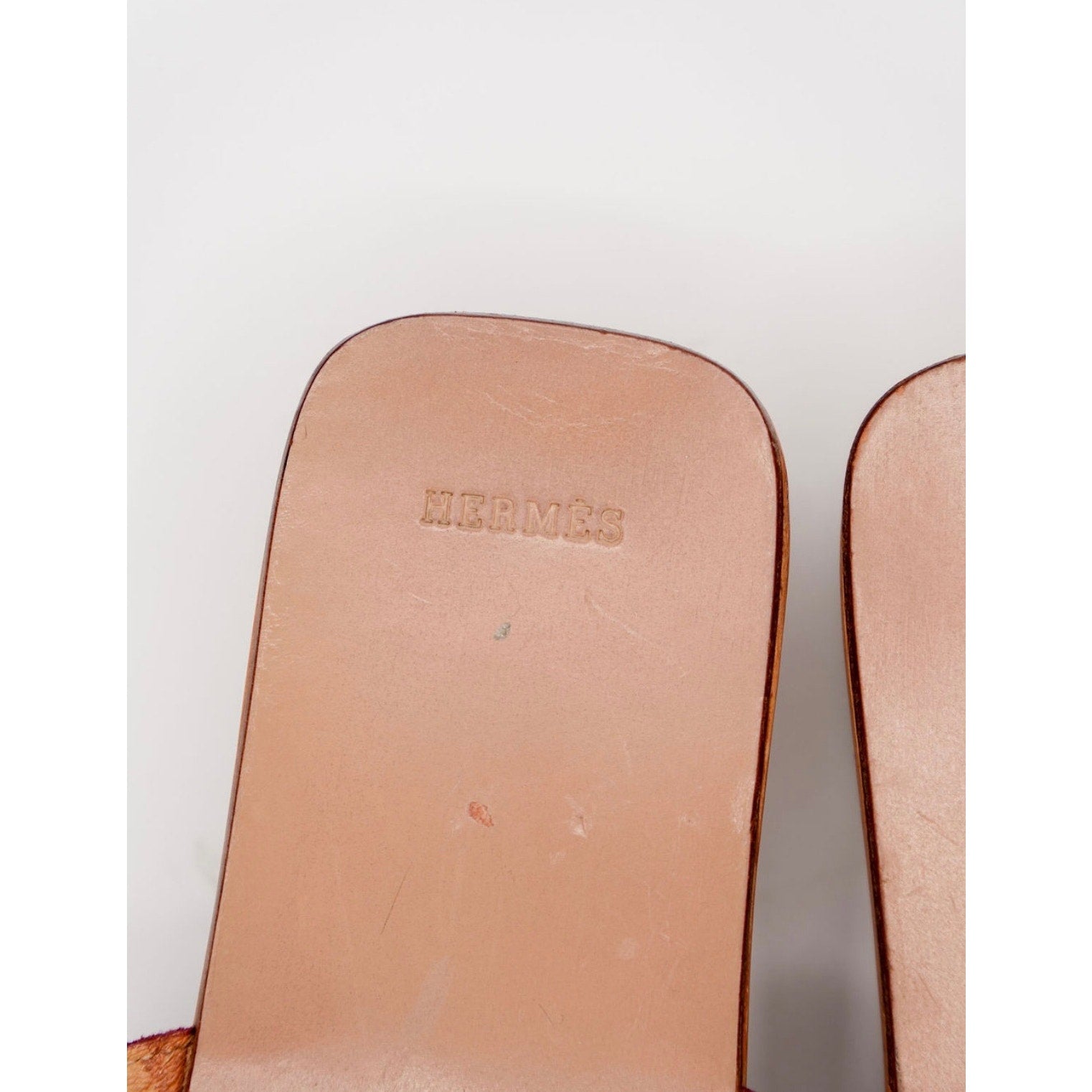 Vintage Red Leather Platform Slides