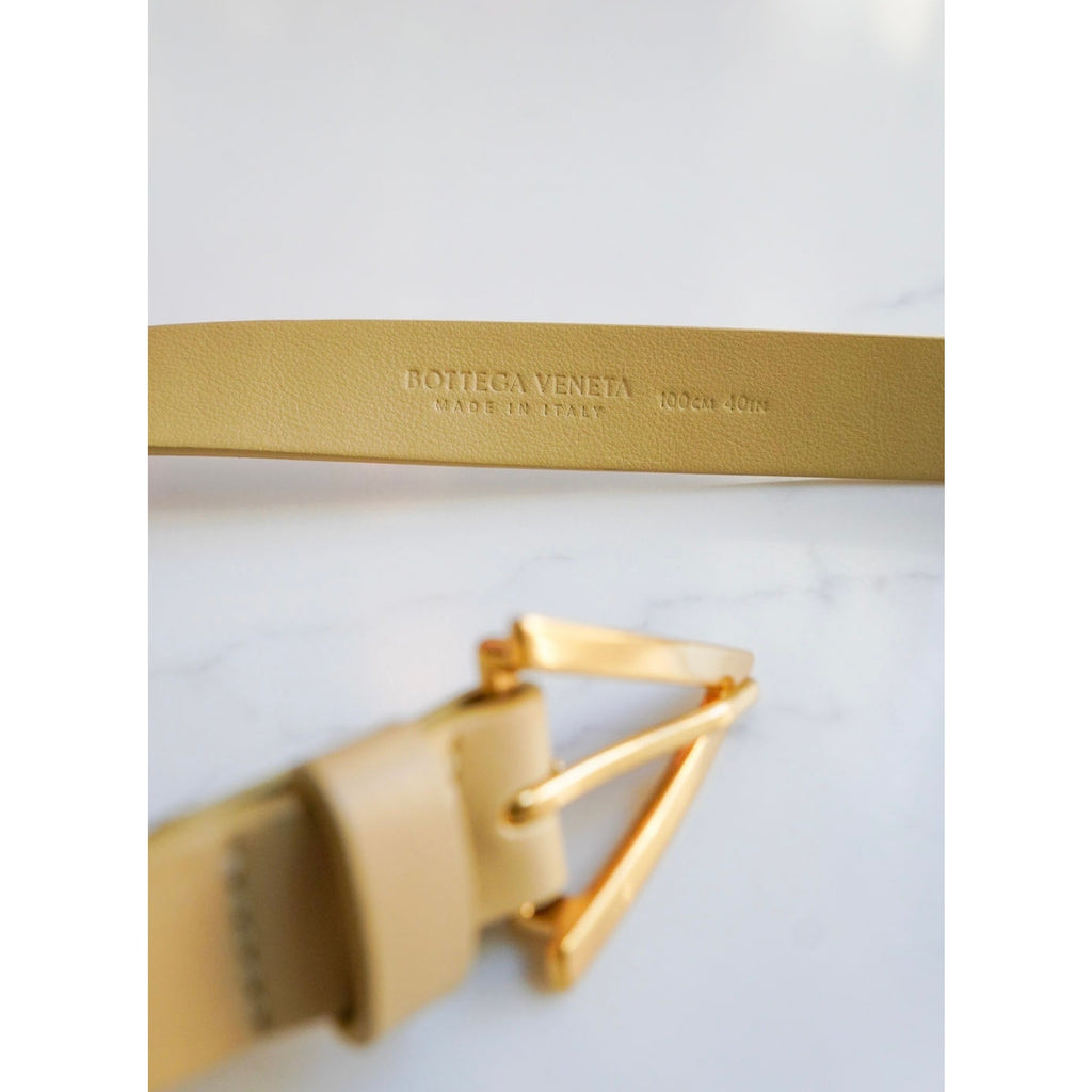 Skinny Butter Yellow Leather Triangle Belt