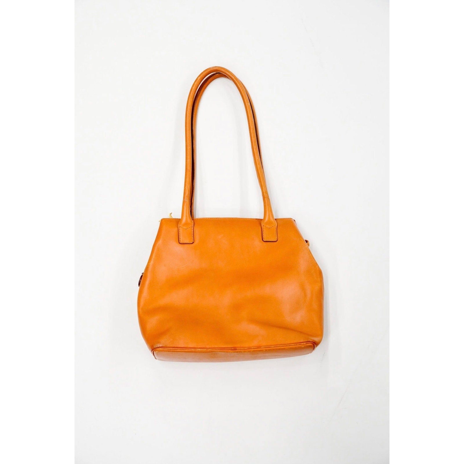 Vintage Brown Leather Shoulder Bag Gold Hardware