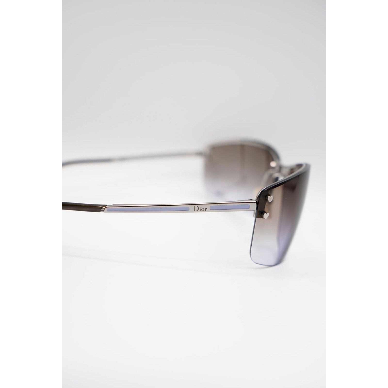 Sunglasses CD Silver Blue Heart Accent