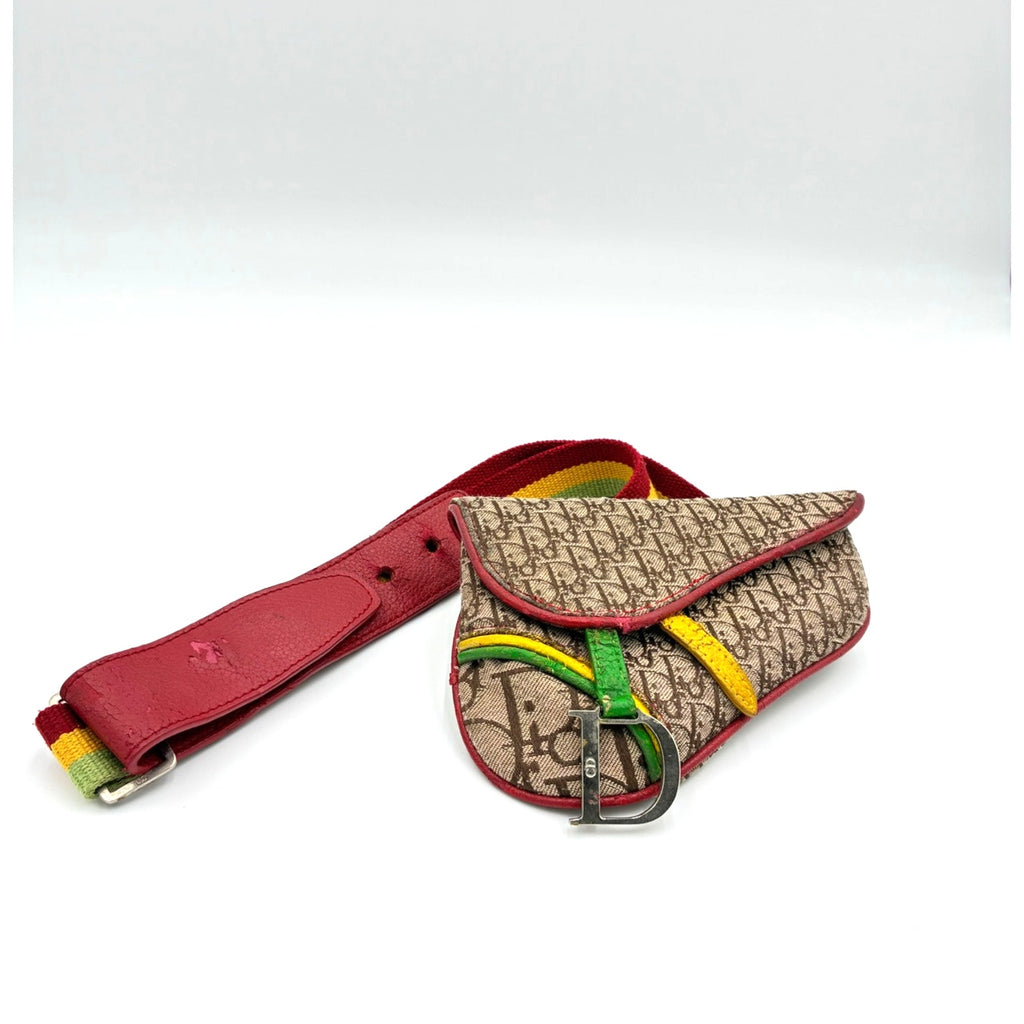John Galliano 2004 Rasta Trotter Mini Saddle Belt Bag