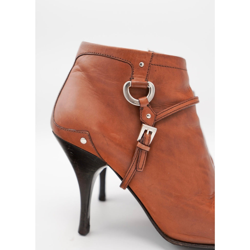 Vintage Brown Leather Booties