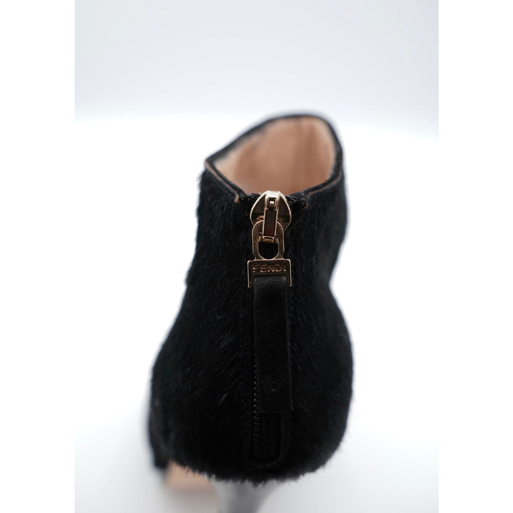 Black Platform Pony Hair Pump