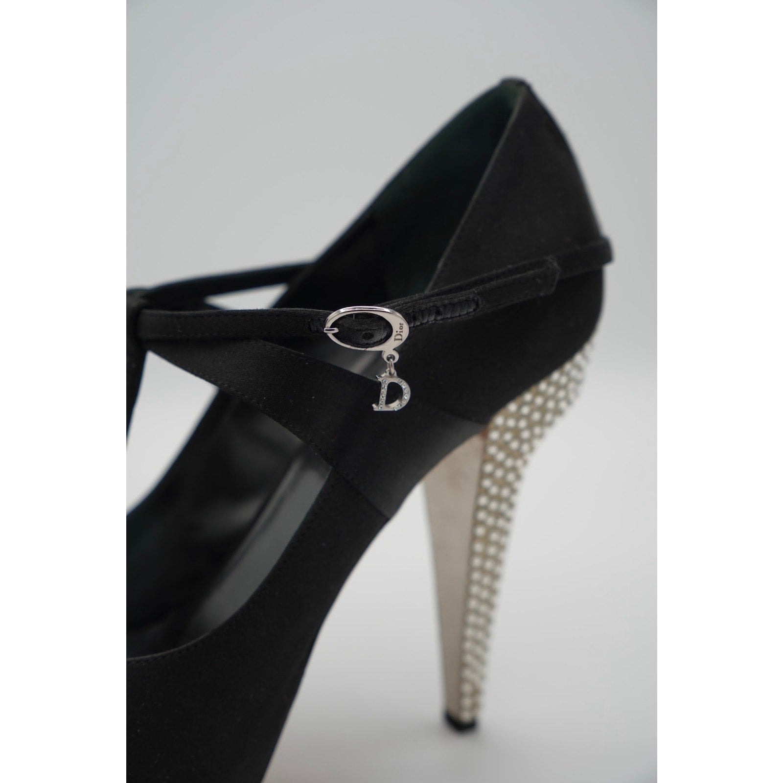 Vintage Black Satin Heels