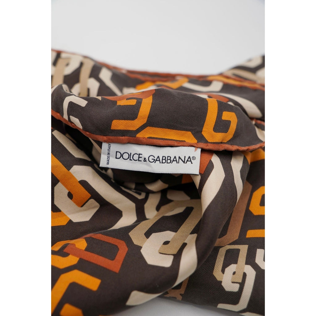 Silk Scarf D&G Brown Monogram