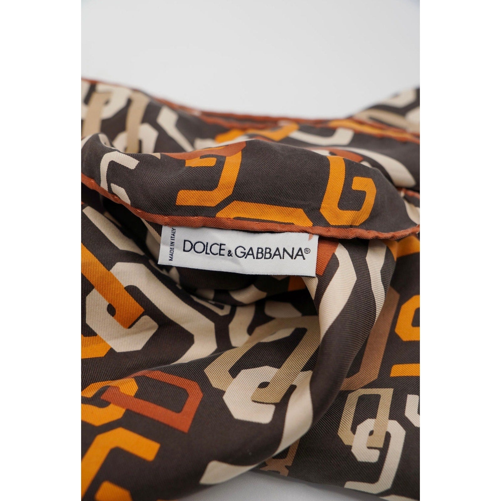 Silk Scarf D&G Brown Monogram