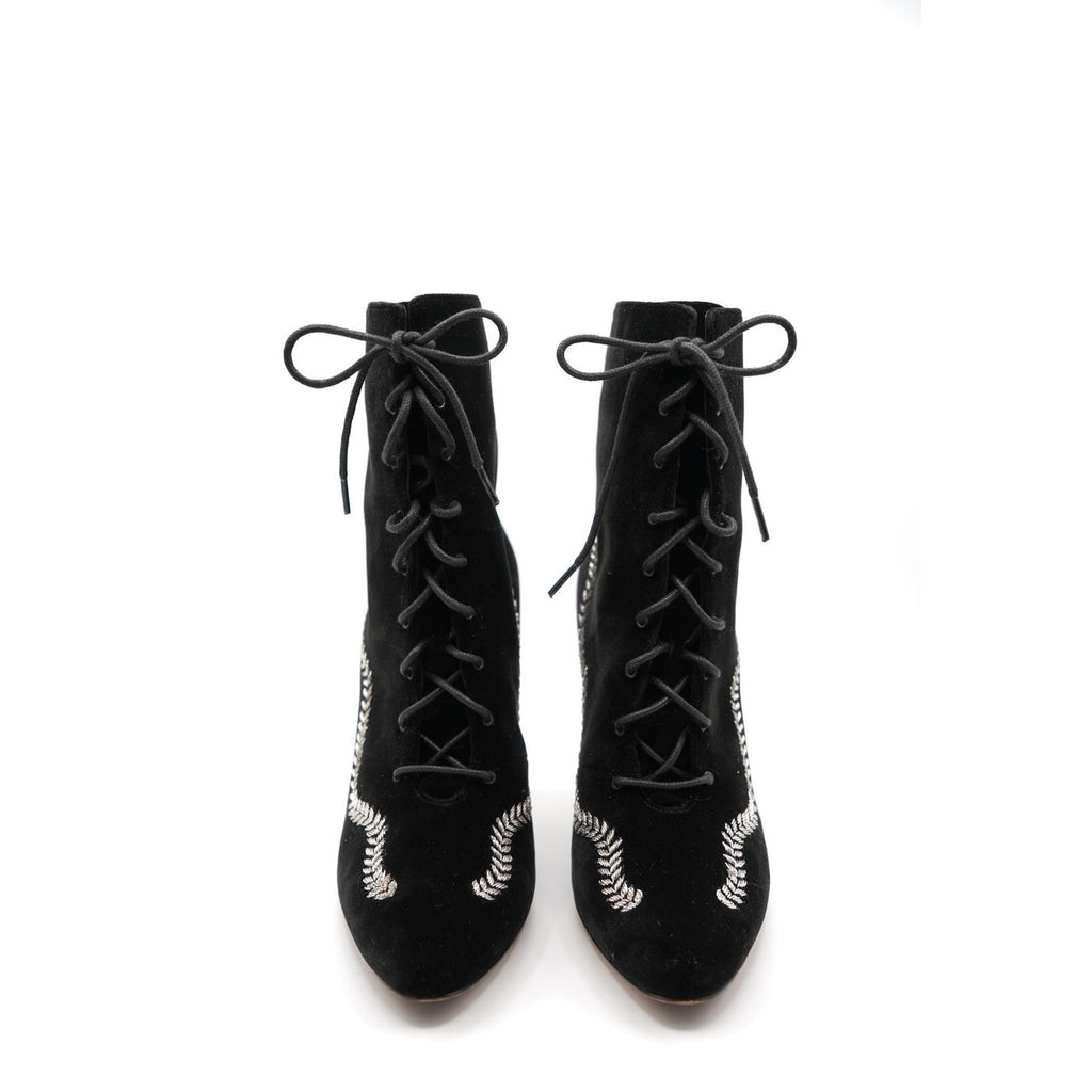 Velvet Lace Up Bootie