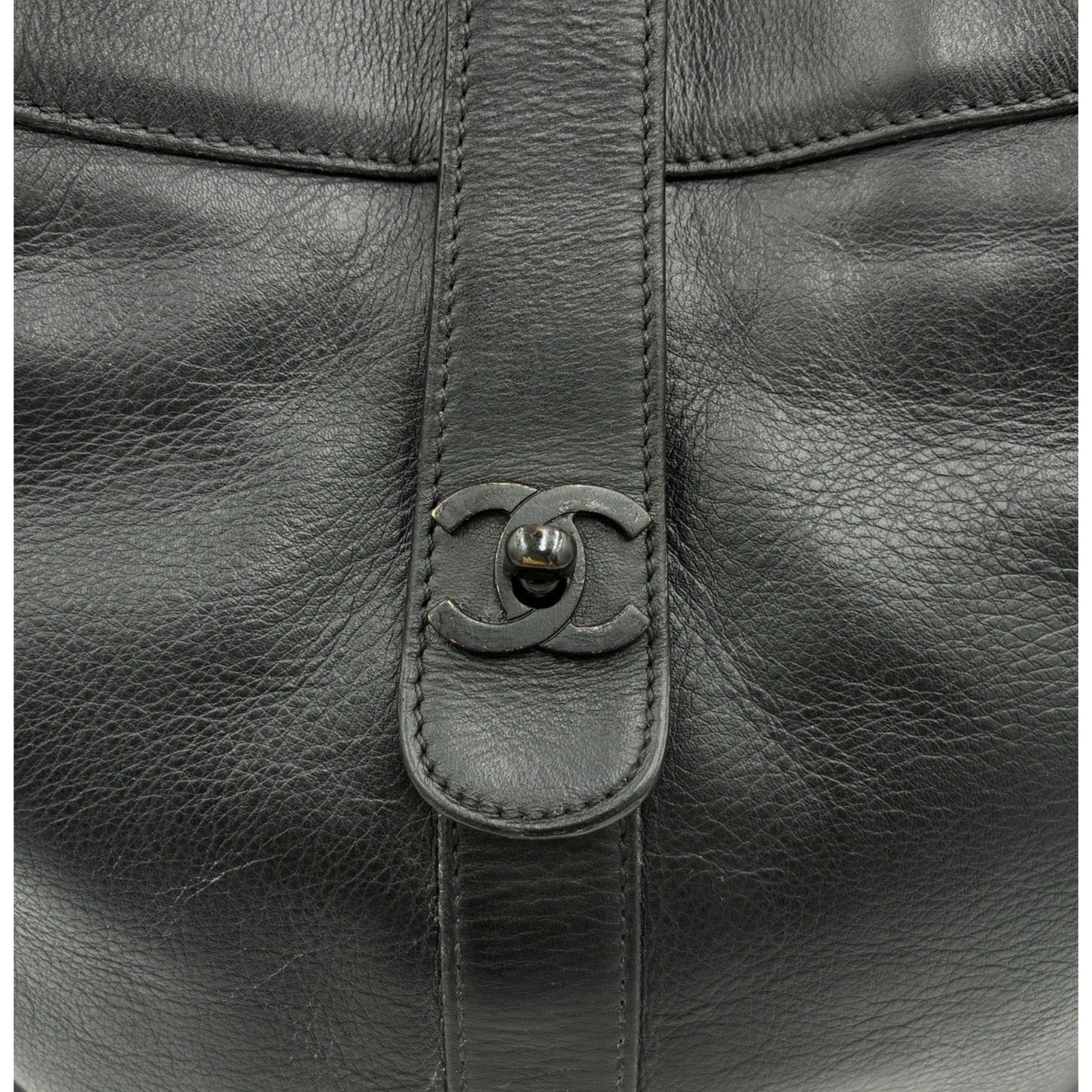 Vintage 1997 Caviar Leather CC Black Tote Bag