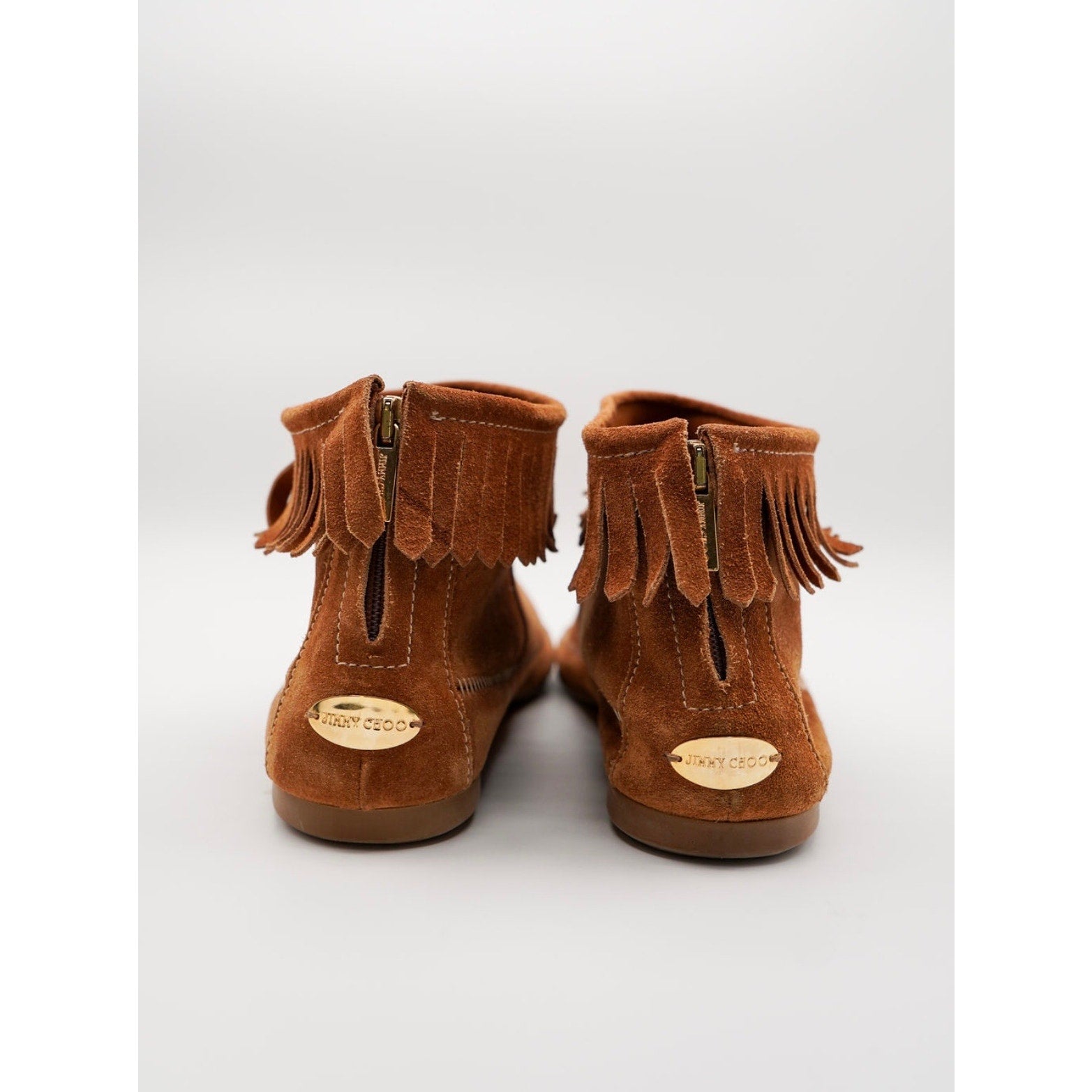 Suede Fringe Lace-Up Ankle Boots