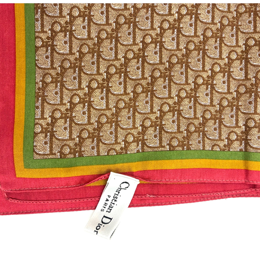 20.9" Vintage Rasta Trotter Monogram Silk Scarf Brown