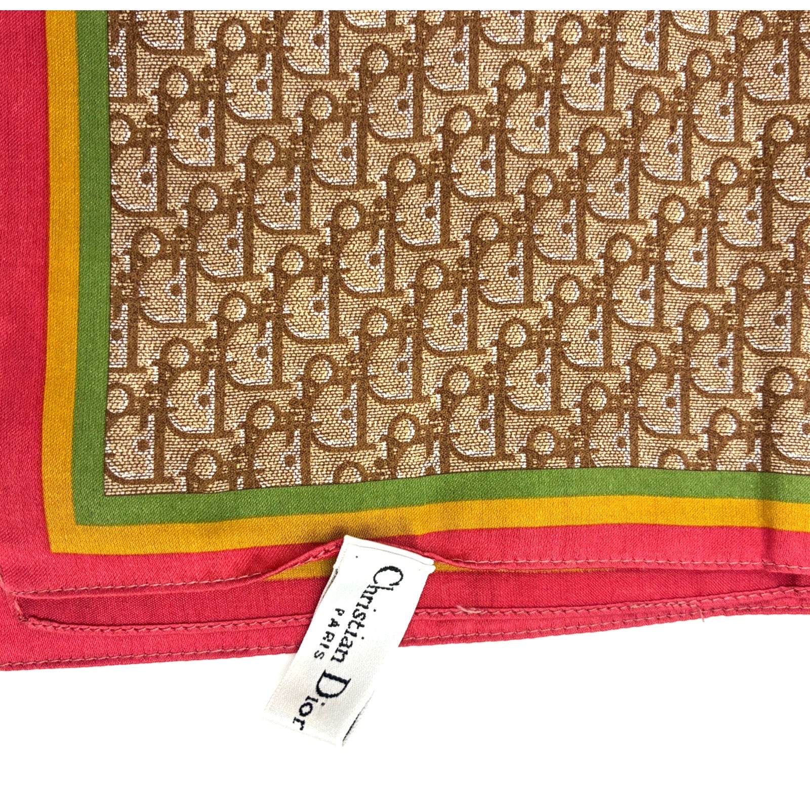 20.9" Vintage Rasta Trotter Monogram Silk Scarf Brown