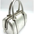 Silver Canvas Trotter Boston Bag
