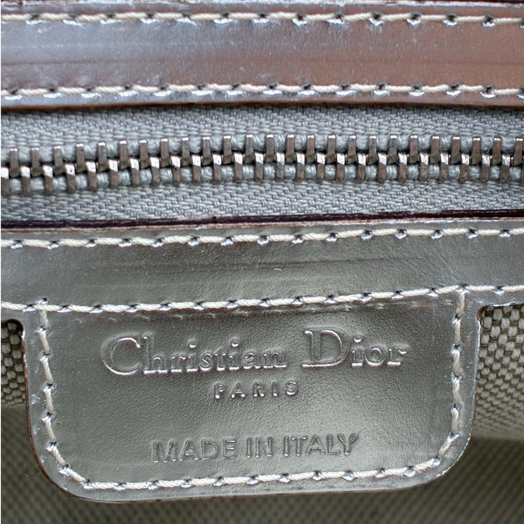 Silver Canvas Trotter Boston Bag