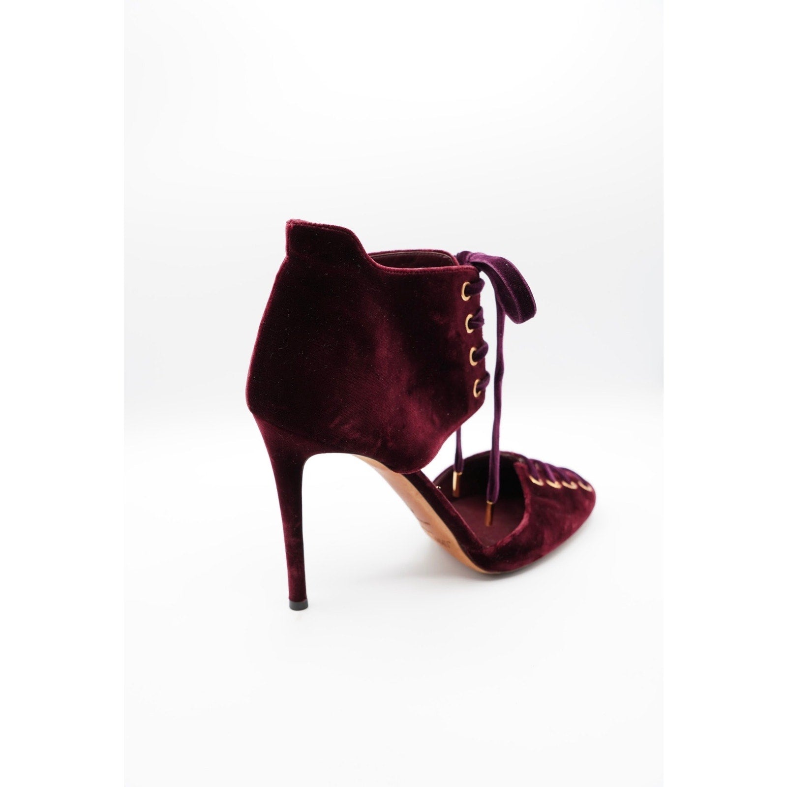 Burgundy Lace Up Heels