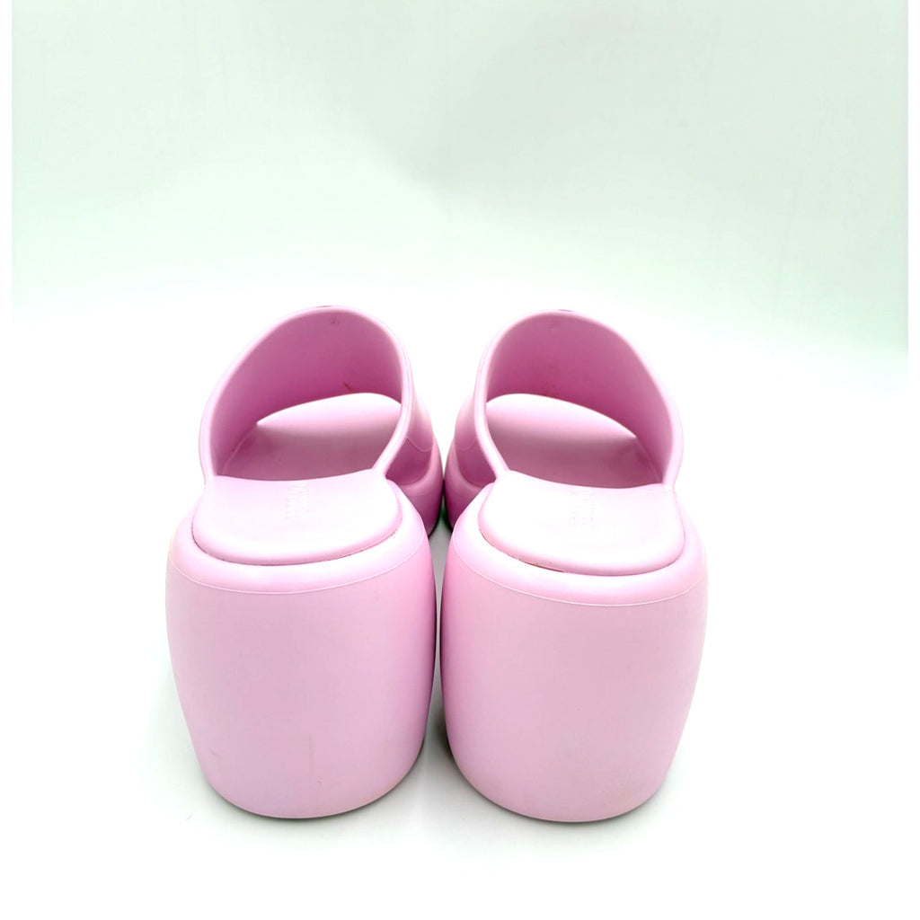 9 Pink Rubber Platform Sandals
