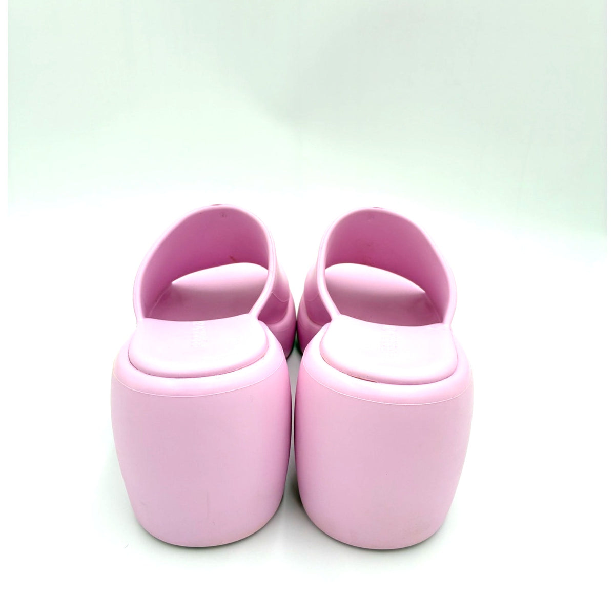9 Pink Rubber Platform Sandals