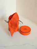Twilly  Silk Scarf Orange Logo Print