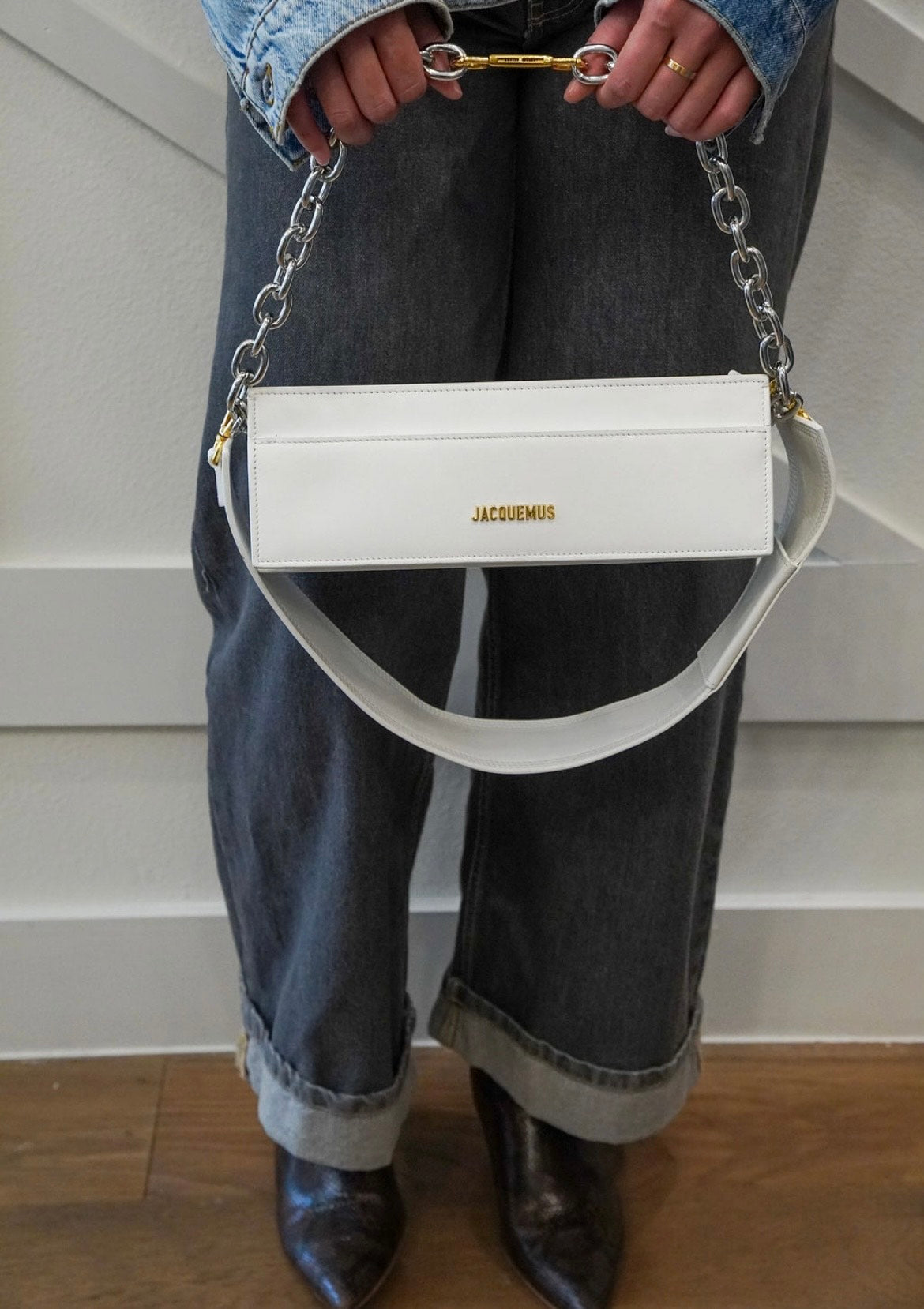 Le Ciuciu Leather White Shoulder Bag