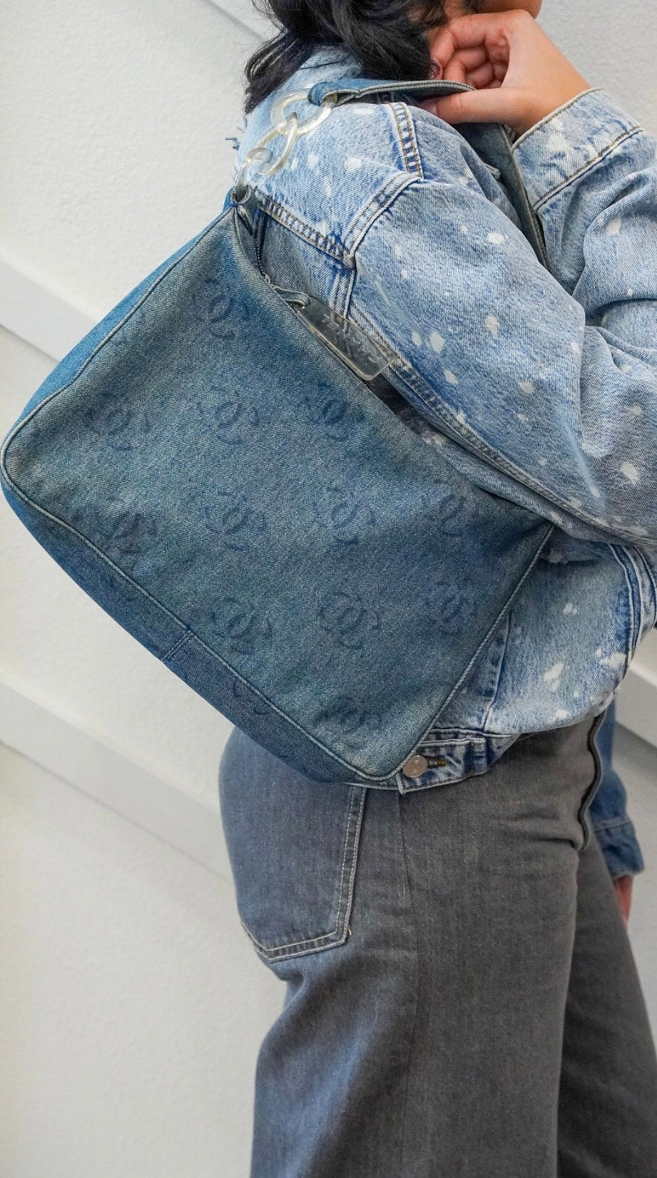 CC Denim Hobo Vintage Blue Shoulder Bag