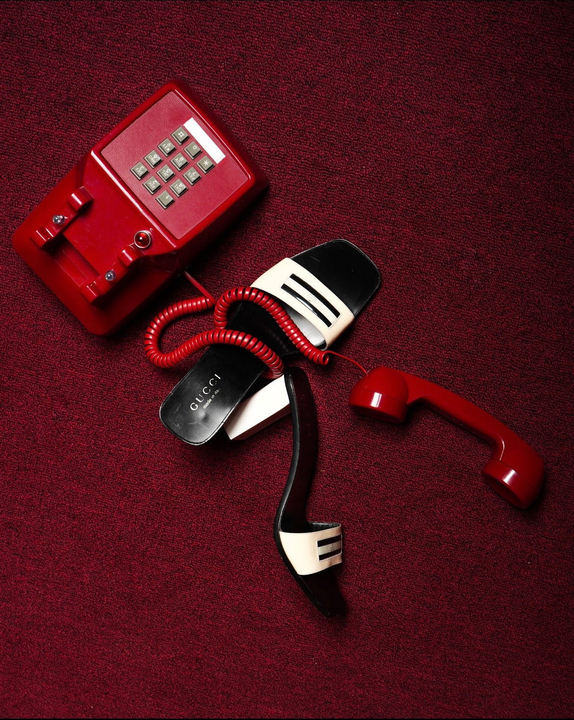 Logo Print Black and White Mule