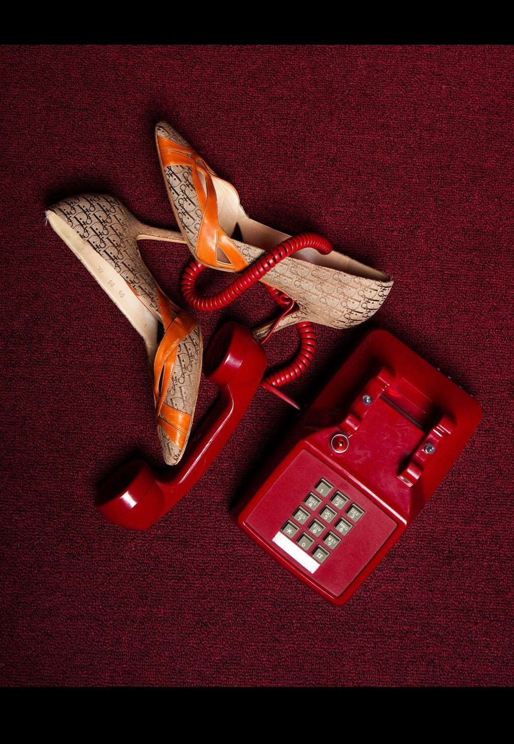 Vintage Brown Canvas Oblique D’Orsay Pumps