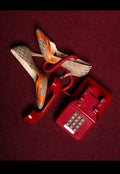 Vintage Brown Canvas Oblique D’Orsay Pumps