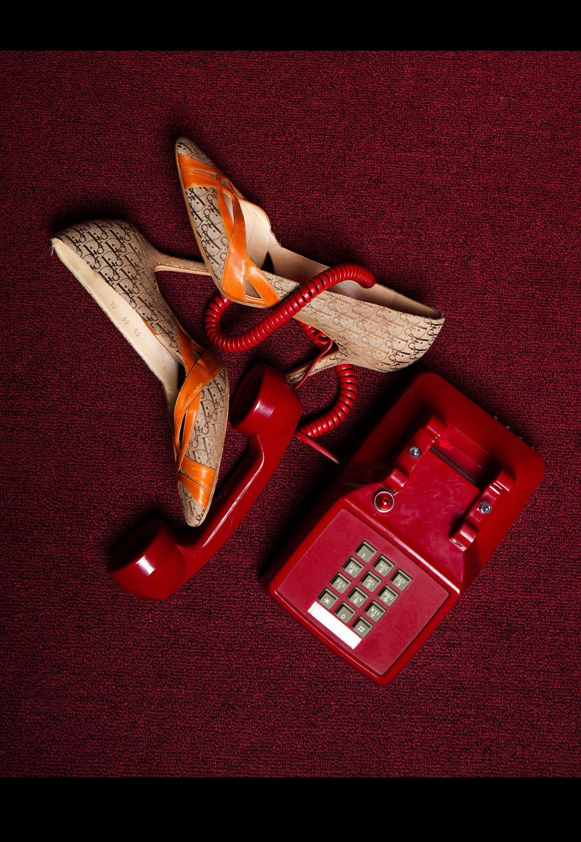 Vintage Brown Canvas Oblique D’Orsay Pumps