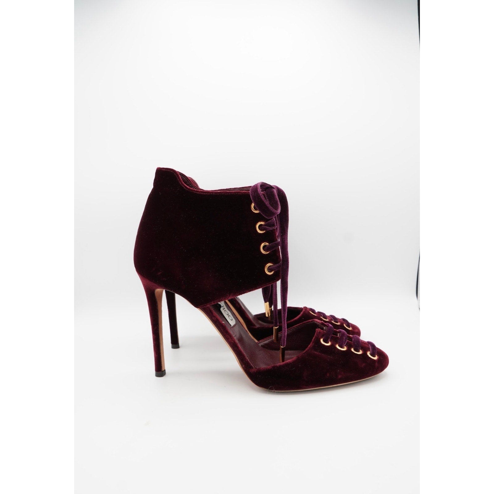 Burgundy Lace Up Heels