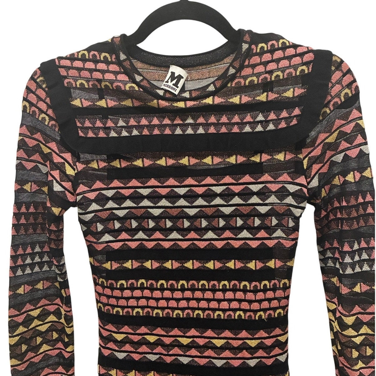 Small Missoni Knit Black & Pink Dress