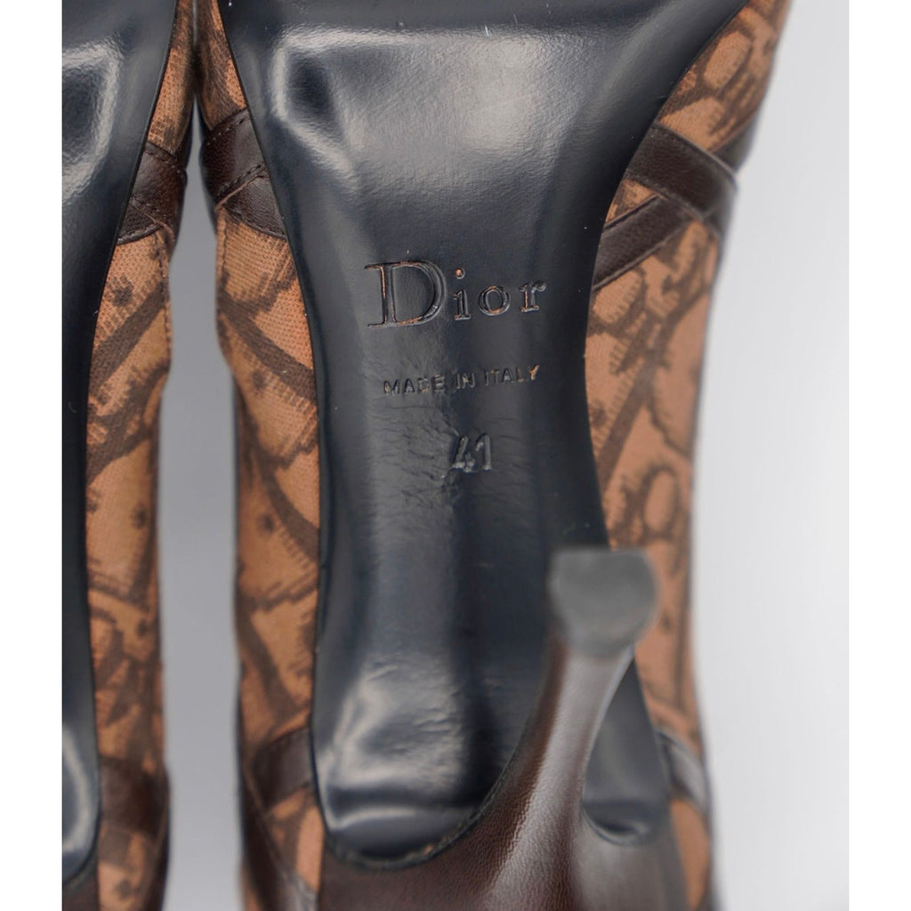 Vintage Brown Monogram Canvas Pumps