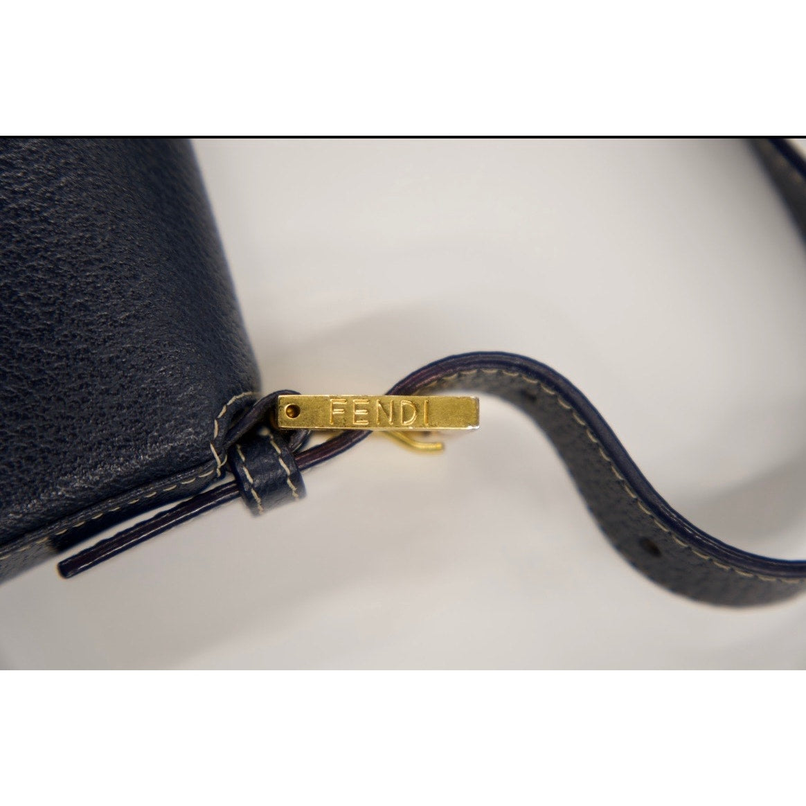 Baguette Blue Leather Handbag