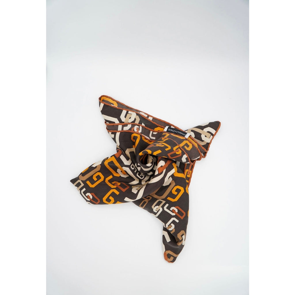 Silk Scarf D&G Brown Monogram