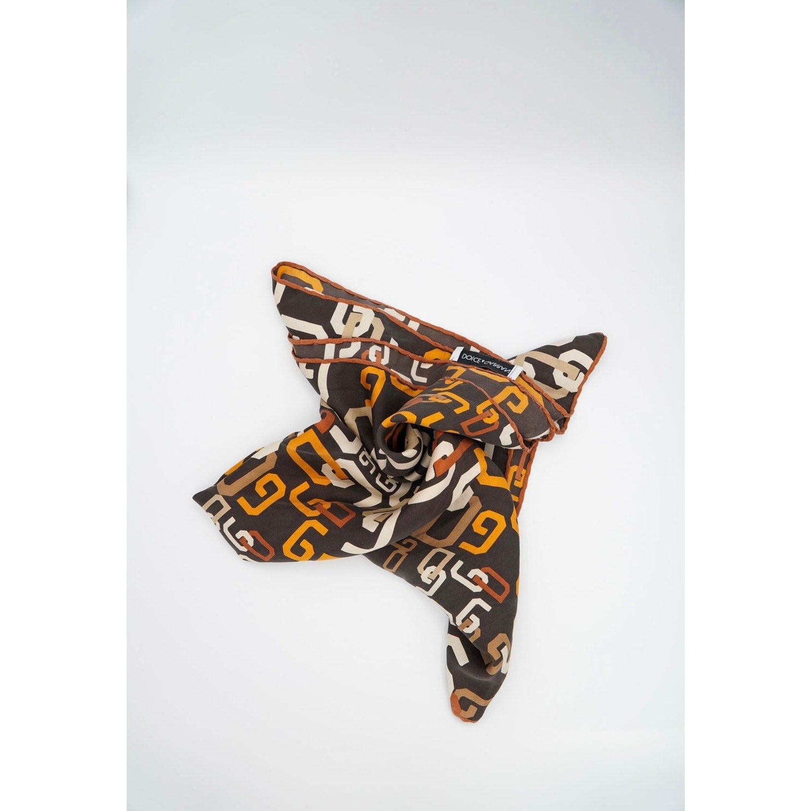 Silk Scarf D&G Brown Monogram