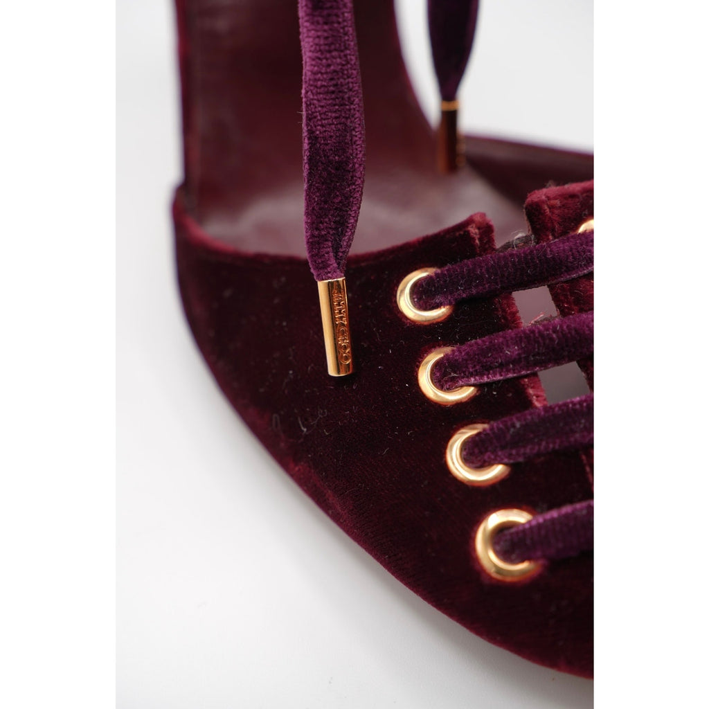 Burgundy Lace Up Heels