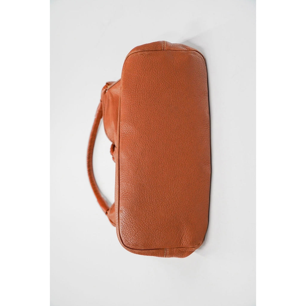 Vintage Brown Leather Braided Strap Hobo Bag