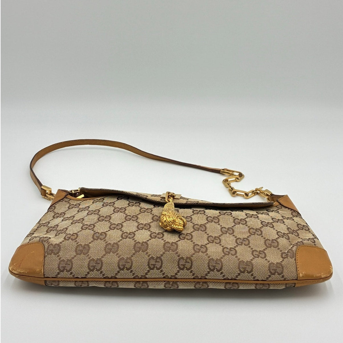 Tom Ford Jackie GG Monogram Tiger Charm Chain Shoulder Bag
